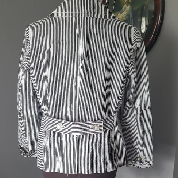 Talbots Black and White Striped Blazer - Picture 4 of 5